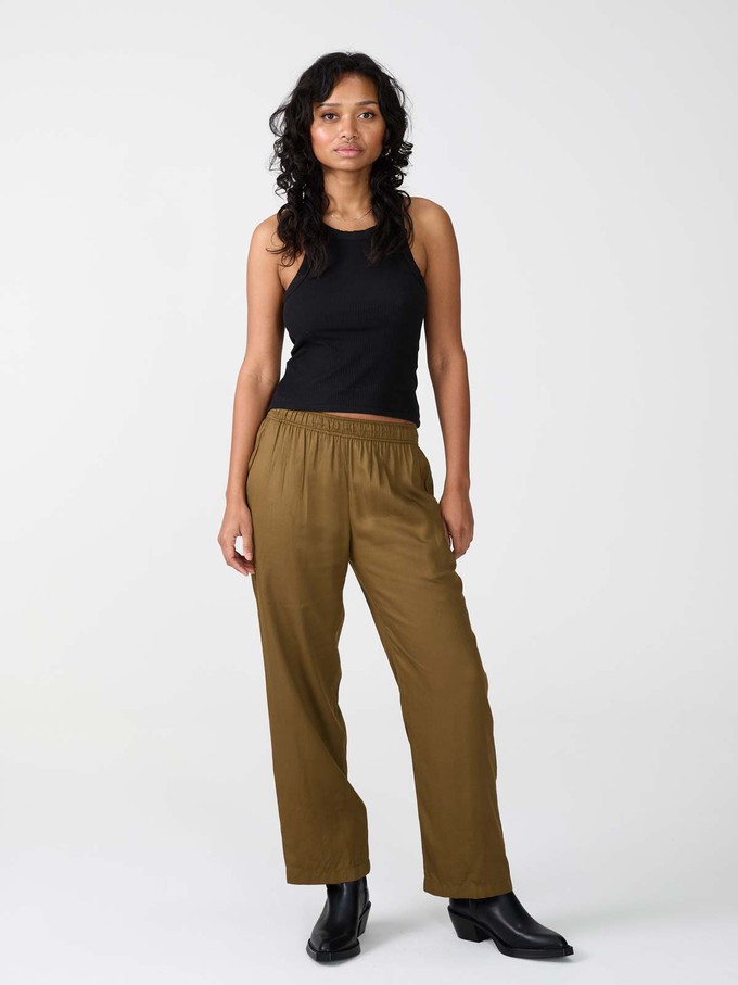 brown Pants made from TENCEL Lyocell from Yahmo