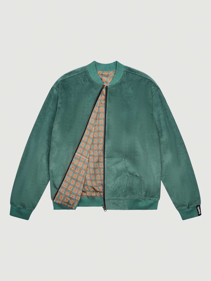 atlas/teal Reversible Bomber Corduroy from Yahmo