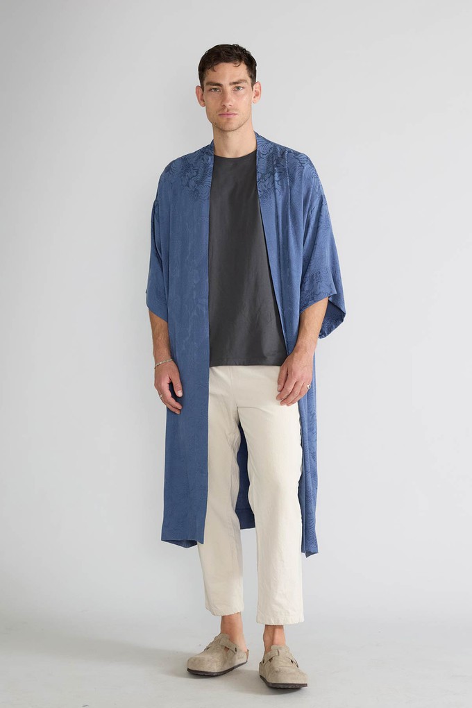 zen indigo Better-Than-Silk Kimono from Yahmo