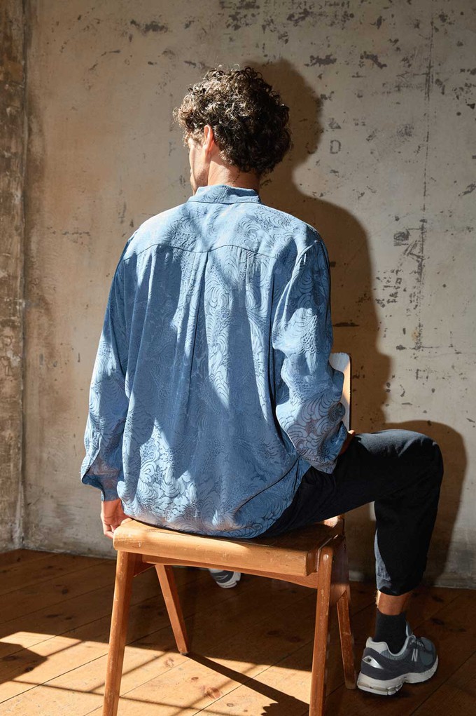 zen indigo Better-Than-Silk Shirt from Yahmo