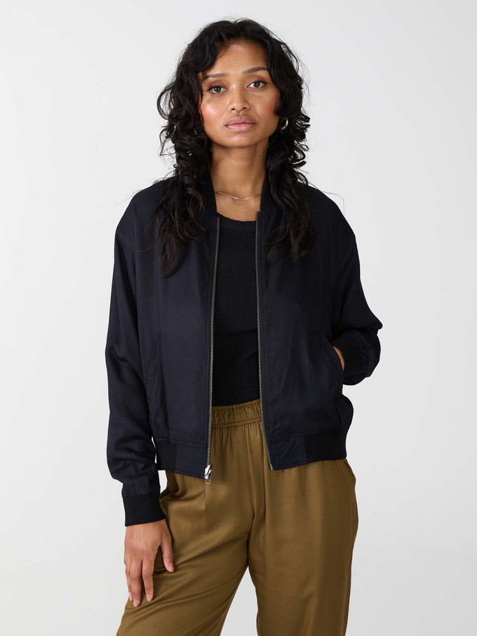 onyx/black Lene Reversible Bomber Jacket from Yahmo