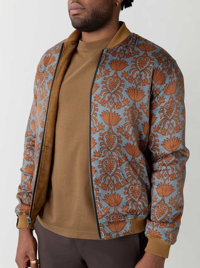 masala/caramel Reversible Bomber Corduroy from Yahmo