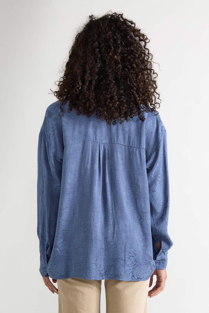 zen indigo Better-Than-Silk Shirt from Yahmo