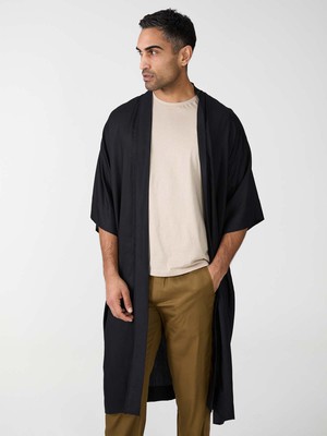 black Kimono made from TENCEL Lyocell from Yahmo