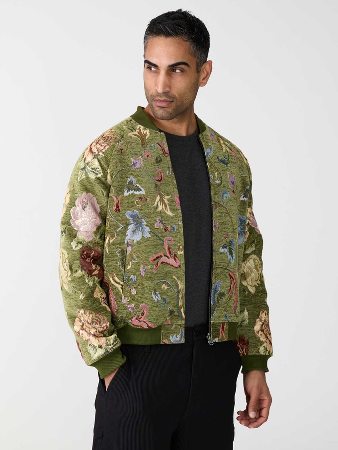 garden/wine Bruno Reversible Bomber Jacket from Yahmo