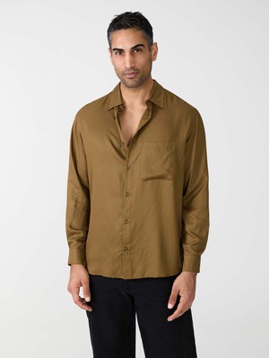 brown Shirt made from TENCEL Lyocell from Yahmo