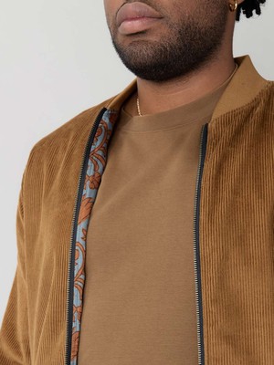 masala/caramel Reversible Bomber Corduroy from Yahmo