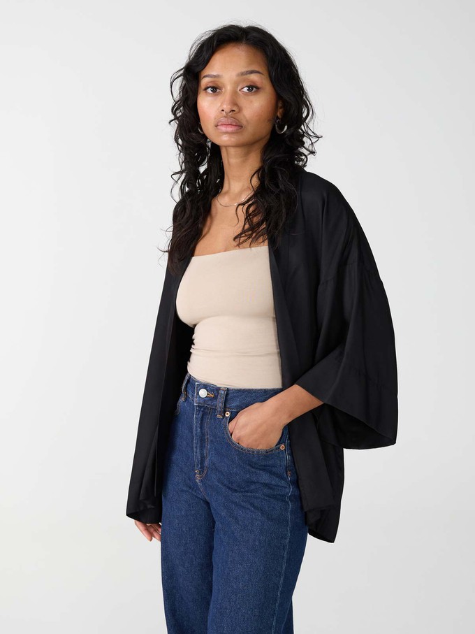 black Luxurious Everyday Kimono from Yahmo