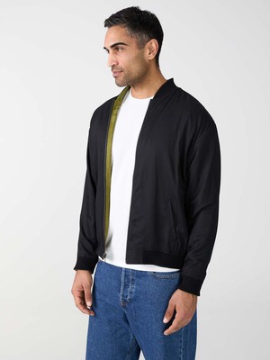 moss/black Reversible Bomber from Yahmo