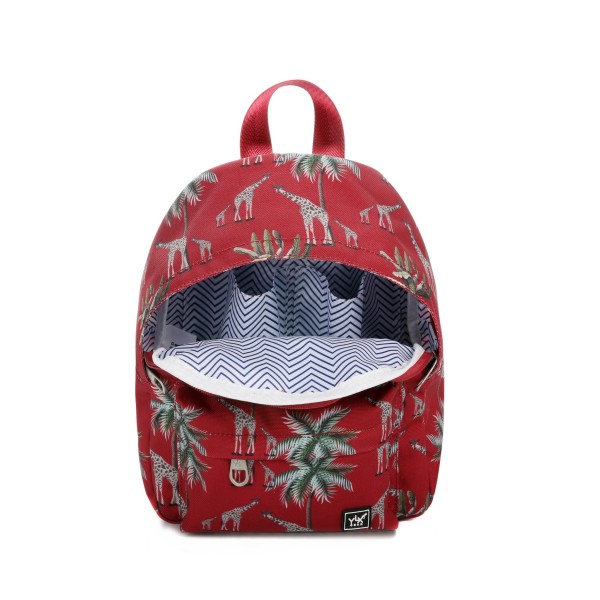 YLX Hemlock Backpack (S) | Kids | Bordeaux Giraffes from YLX Gear